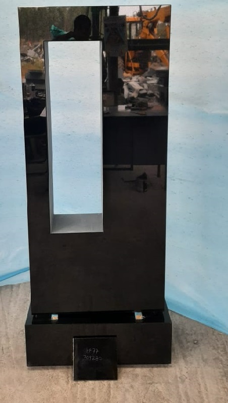 Modern Black Granite Upright Monument